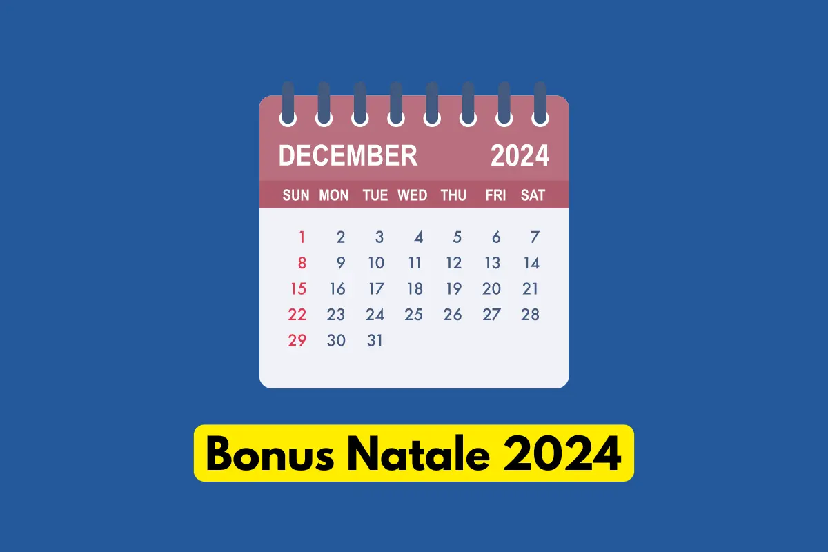 Calendario dicembre 2024 con testo Bonus Natale 2024