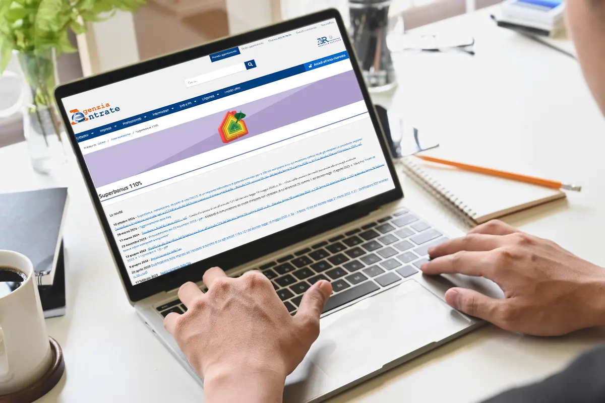 Consultazione online normative Superbonus 110% sul sito dell'Agenzia delle Entrate